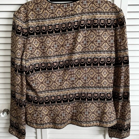 Vintage Adrianna papell silk patterned button jacket - Picture 4 of 4